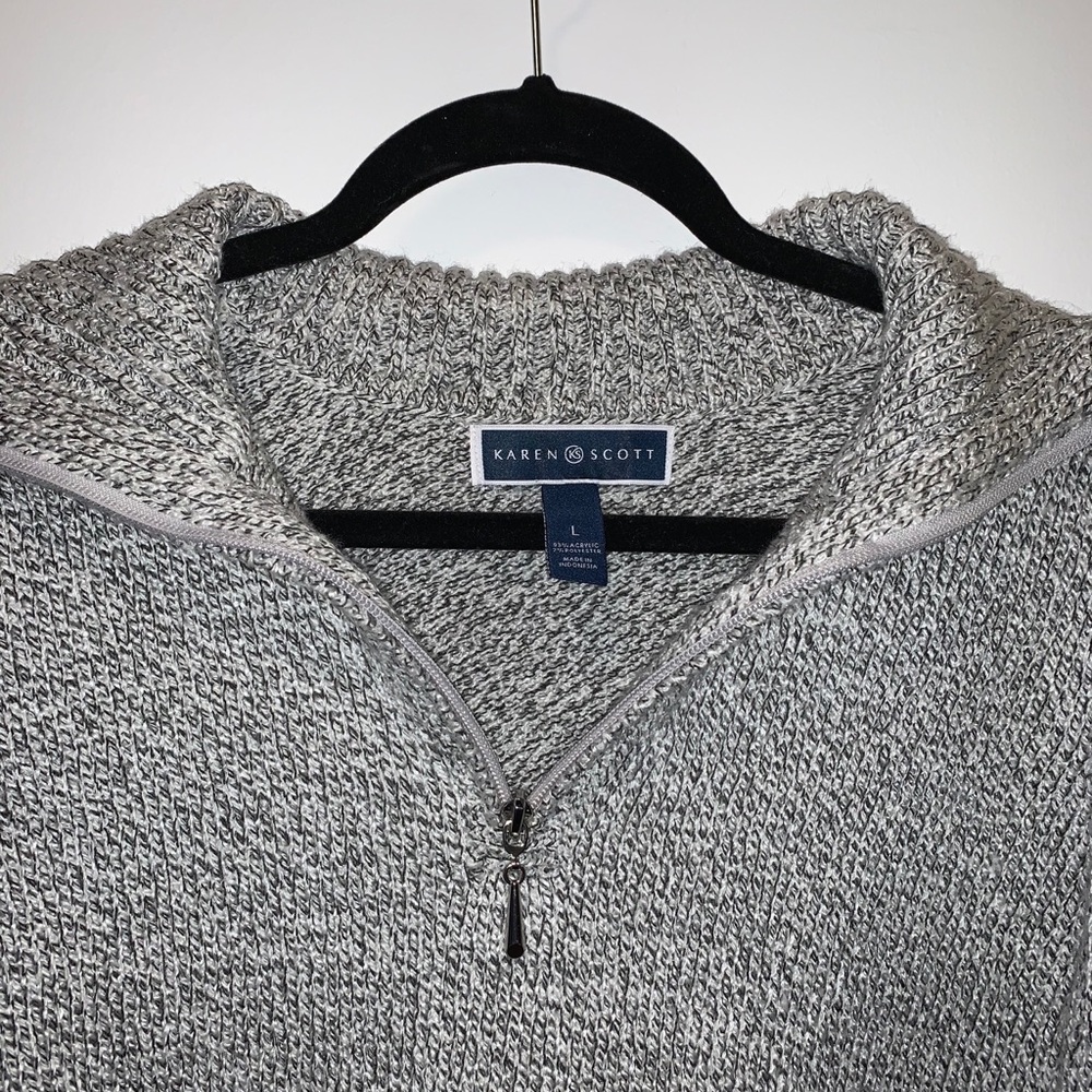 Karen Scott Knit Quarter Zip - Size L